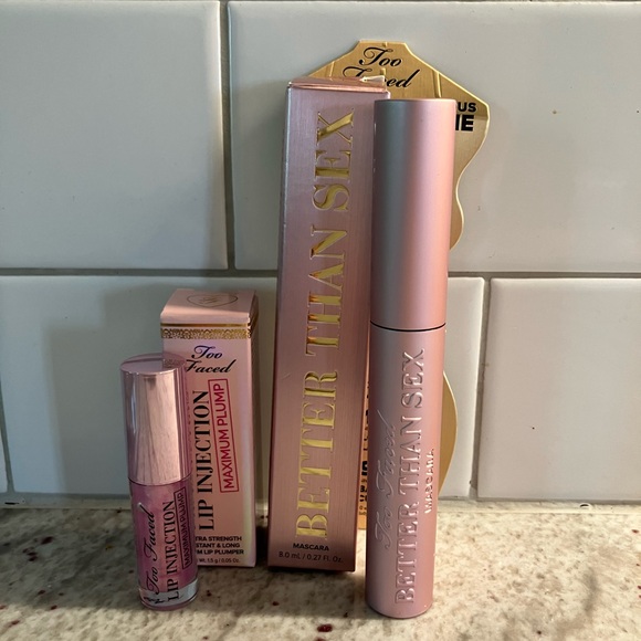 Too Faced Better Than Sex Mascara Full Size Black & Lip Injection Maximum Plump - Picture 1 of 1